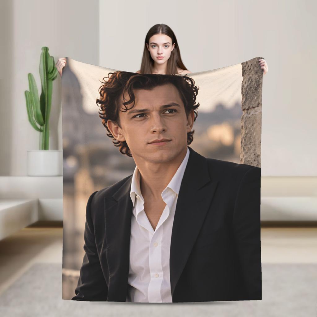 Tom Holland Warm Blanket For Living Room Funny Throw Blanket Spring Travel Car Flannel Bedspread