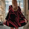 Women's Geometric tribal lines 3D Print Long Sleeve Open Front Cardigan, Casual Loose Fit Lightweight Street Style Outerwear
