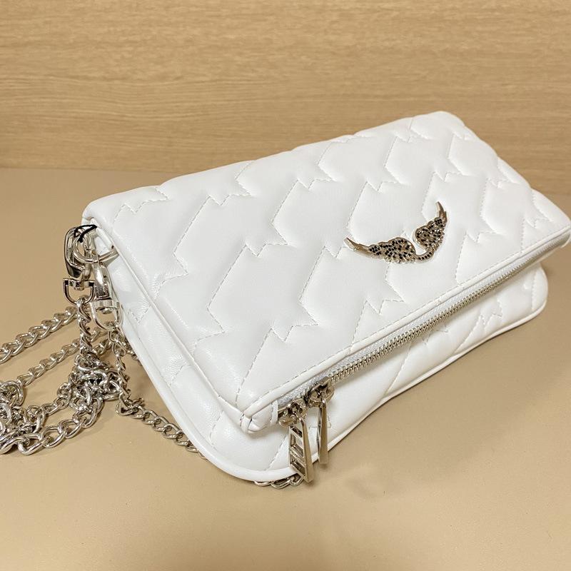 Borsa a tracolla da donna alla moda francese zv con ali di diamante catena retrò borsa a tracolla design di lusso casual semplice borsa a spalla da donna