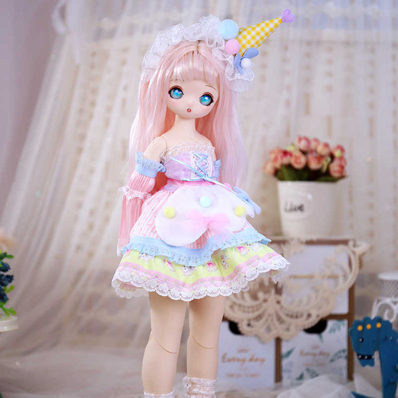 Official Dream Fairy 1/4 Kawaii 16 Inch Ball Jointed Doll Full Set With Student Uniform Bjd Msd Diy Collection Toy Girls