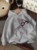 Kids' Casual Hoodie, Japanese Style Sweet Cherry Blossom Print Hooded Sweatshirt, Sweet and Cool Kids' Casual Top.