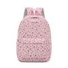Three-Piece Backpack Set Bow Printed Corduroy Large Capacity Handbag Multi-Functional Backpack with Lunch Bag Pen Bag