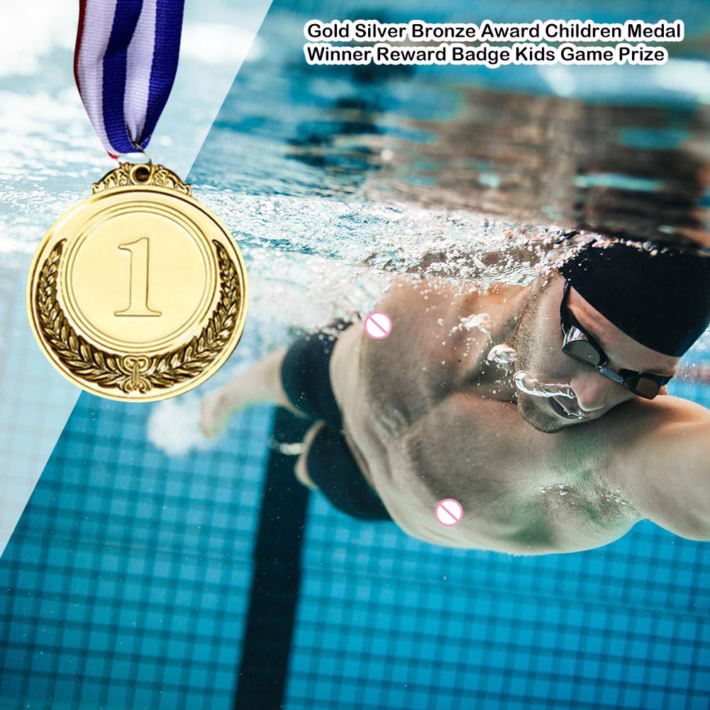 5Pcs Award Medal Gold Silver Bronze Prizes Award Medal Supplies (1) China Mainland