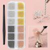 12Grids Mini Caviar Beads Nail Art Decorations Metal Gold/Silver Micro Ball Nail Charms Magnetic Pen 0.5~3mm Ball Nail Jewelry