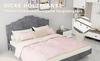 Modern soft bed, comfortable headboard, 160*200CM, gray, bed frame with low box, does not include pneumatic rod, includes 160*200CM mattress.