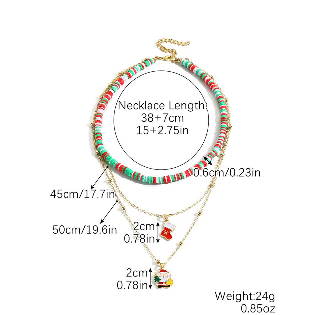 Christmas Day Necklace European and American Multi-layer Christmas Necklace Christmas Necklace