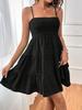 2024 One-Shoulder Solid Color Textured Dress - Versatile Summer Women's Fashion