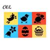 6 Piece Stencil Set Pcs Painting Template Stencils, 5.5x5.9 Inch Washable Reusable DIY Art And Craft Stencils for Wood Paper Fabric, Home Decor