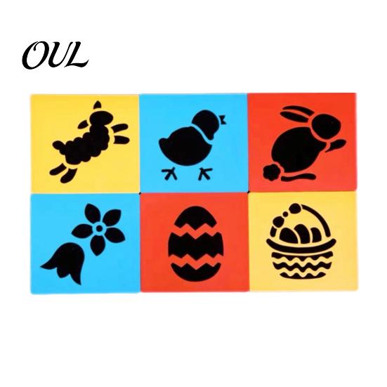 6 Piece Stencil Set Pcs Painting Template Stencils, 5.5x5.9 Inch Washable Reusable DIY Art And Craft Stencils for Wood Paper Fabric, Home Decor