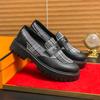 New Men Business Loafers Black Thick Soled Wear Resistant Leather Shoes European Style One Step Fashion Dress Shoes Size 38-46