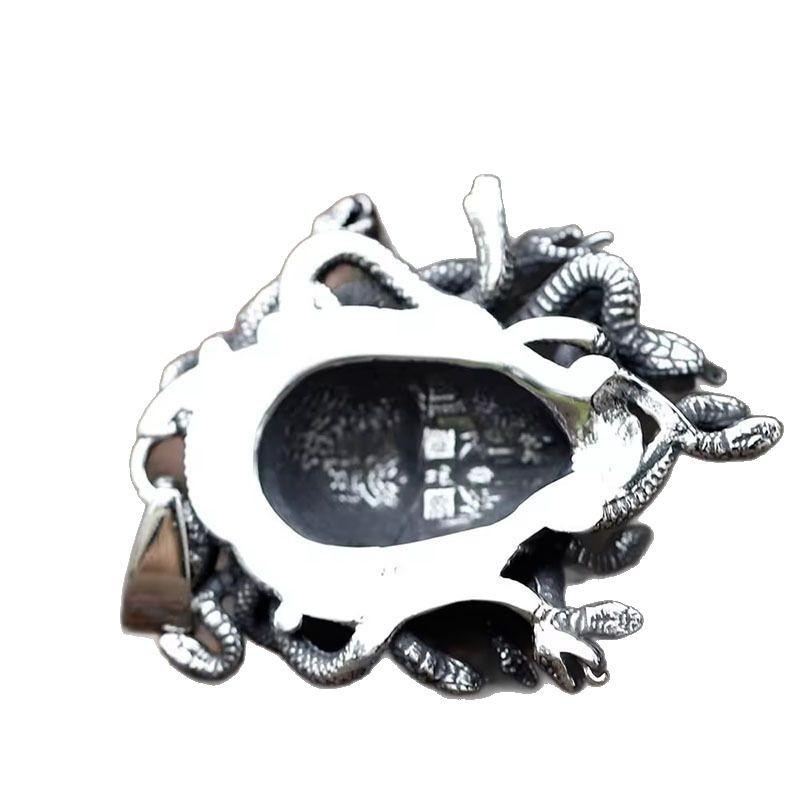 Vintage Snake Woman Medusa Statue Mythical Pendant Necklace