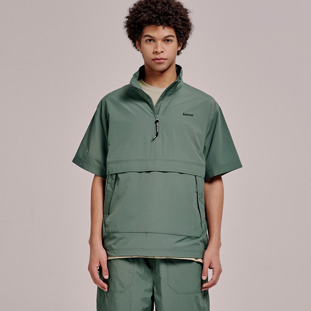 BARREL Unisex Activity Short Sleeve Woven Anorak Khaki (Bi2Uhmm21Kak)
