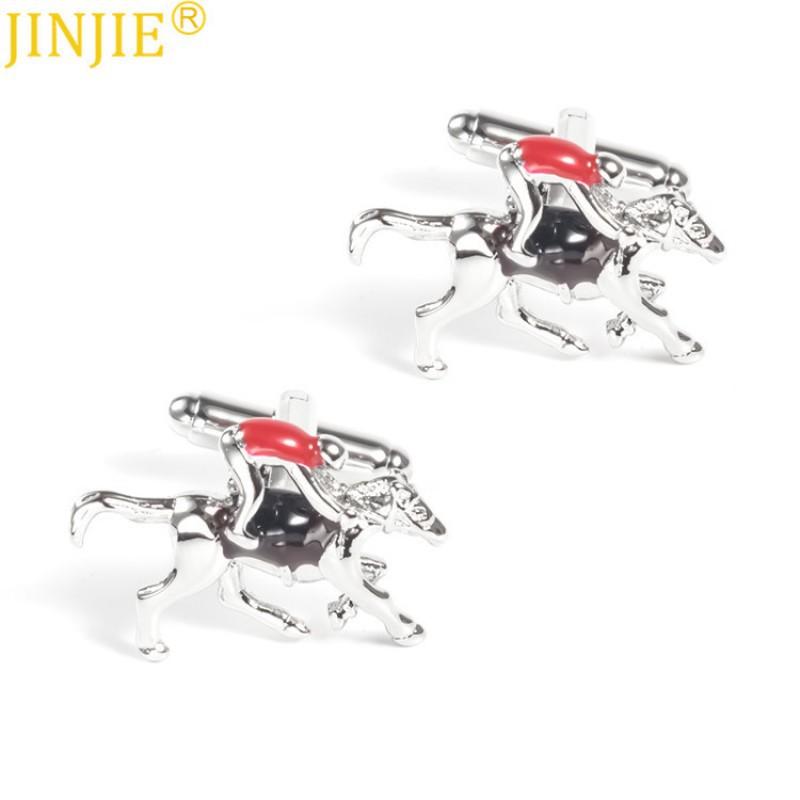 Fun Equestrian Sports Horse Racing Cufflinks French Shirt all-natural