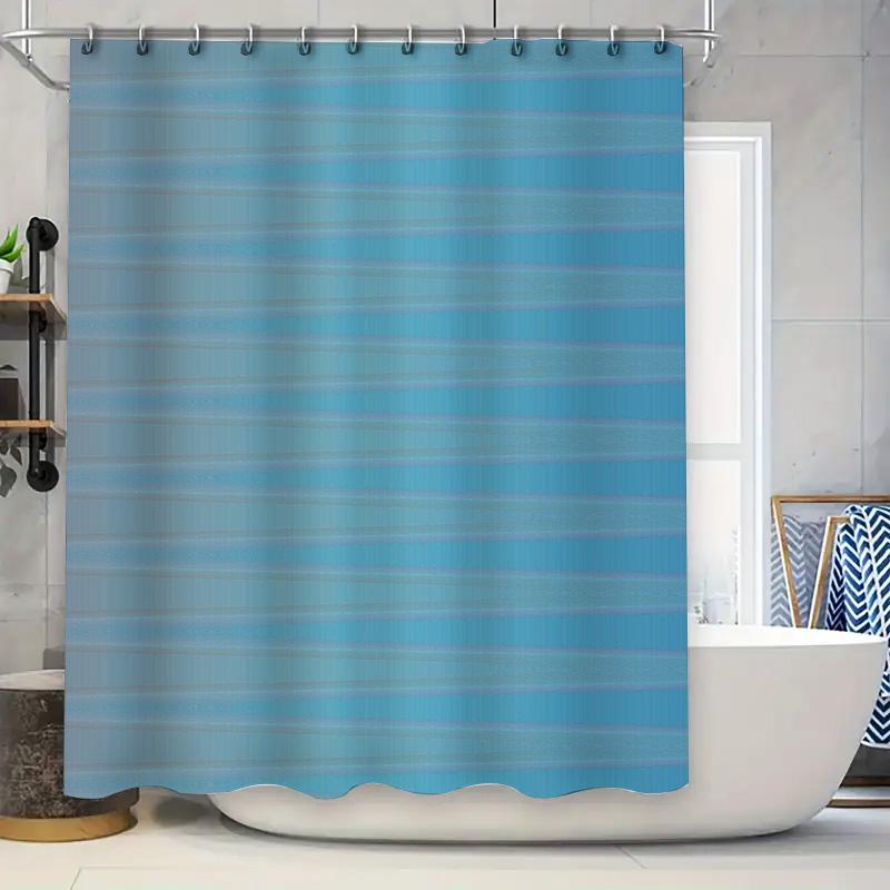 

Blue Striped Shower Curtain Waterproof Bath Decoration For Bathroom Accessories In Home Kitchen. W60H190(CM)-1 Pcs