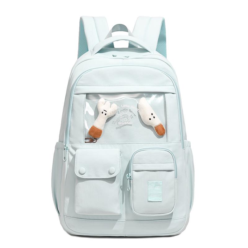 Einfarbiger Rucksack Große Kapazität Leichtgewicht Junior Senior High School Schüler Schultasche