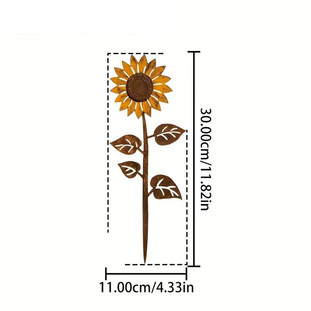 

Metal Yard Art Sunflower Garden Stakes Spring Decor Rusty Decoration Vintage Stakes for Lawn Backyard Poolside Fence Line Patio