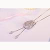 Fashionable and Elegant Tulip Autumn and Winter Zirconia Sweater Chain Female Fashion Hundred with Long Flower Necklace Temperament Accessories