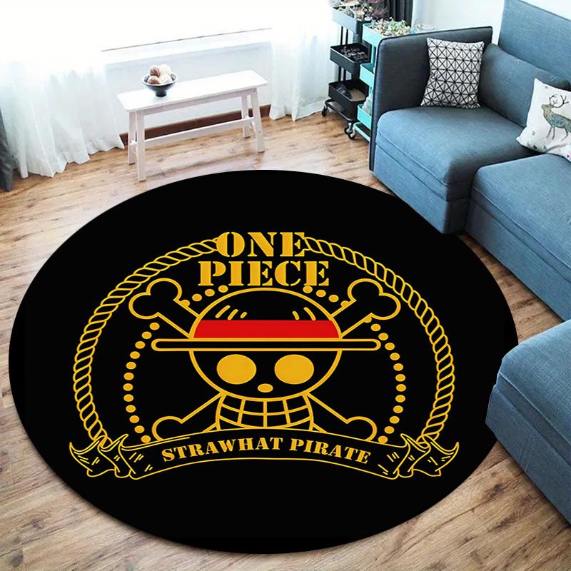 One Piece Straw Hat Pirates Round Area Rug Carpet Rug For Living Room Bedroom Sofa Playroom Decor Nonslip Floor Mat
