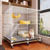 Indoor Cat Villa: Spacious Cage with Integrated Toilet and Bed