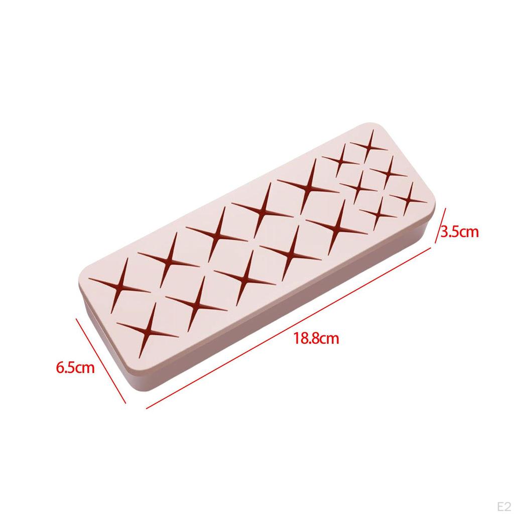 Organizer Rectangle Silicone Make Up Brush Holder Cosmetics Storage Display Case 16 Grids