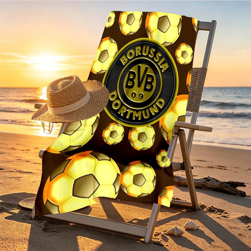 Borussia Dortmund Print Beach Towel Design, Soft, Lightweight. for Home Bathroom, Spa, Pool, Yoga, Surfing, Camping, Gift for Family, Friend
