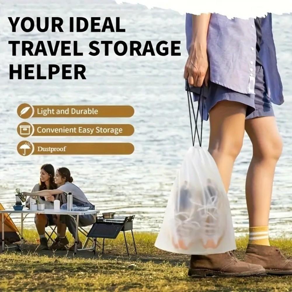30 Pcs Double Drawstring Design Storage Shoe Bag Dustproof Storage Bag Wardrobe Organizer