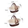 Multoclor Wicker Picnic Basket with Handle Weaving Design Wicker Woven Basket Handicraft Large Capacity Hand Basket Fruit