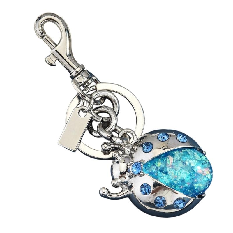 Stylish Ladybugs Keychain With Crystals Rhinestones Alloy Designs For Trendy Accessories