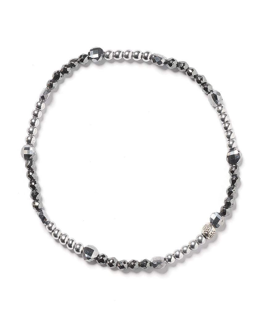 Polalita Silver Mix Stone Bracelet (Plt-Br-018_Sv)