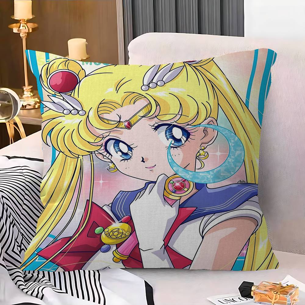 Lovely S-Sailor M-Moon Pillow Gift Home Office Decoration Bedroom Sofa Car Cushion Cover Case 45X45