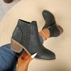 Nowe damskie buty z bocznym zamkiem błyskawicznym, ażurowe buty ze szpiczastym noskiem, niskie buty na kwadratowym obcasie, krótkie botki