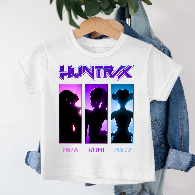 New KPop Demon Hunters Saja Boys Cartoon Boys T-shirt Round Neck Print Fashion Casual Top Children's T-shirt Kids Clothing