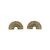 Boucles d'oreilles en argent sterling 925 avec zirconiums cubiques multicolores, finition or jaune 18 carats - Nivart