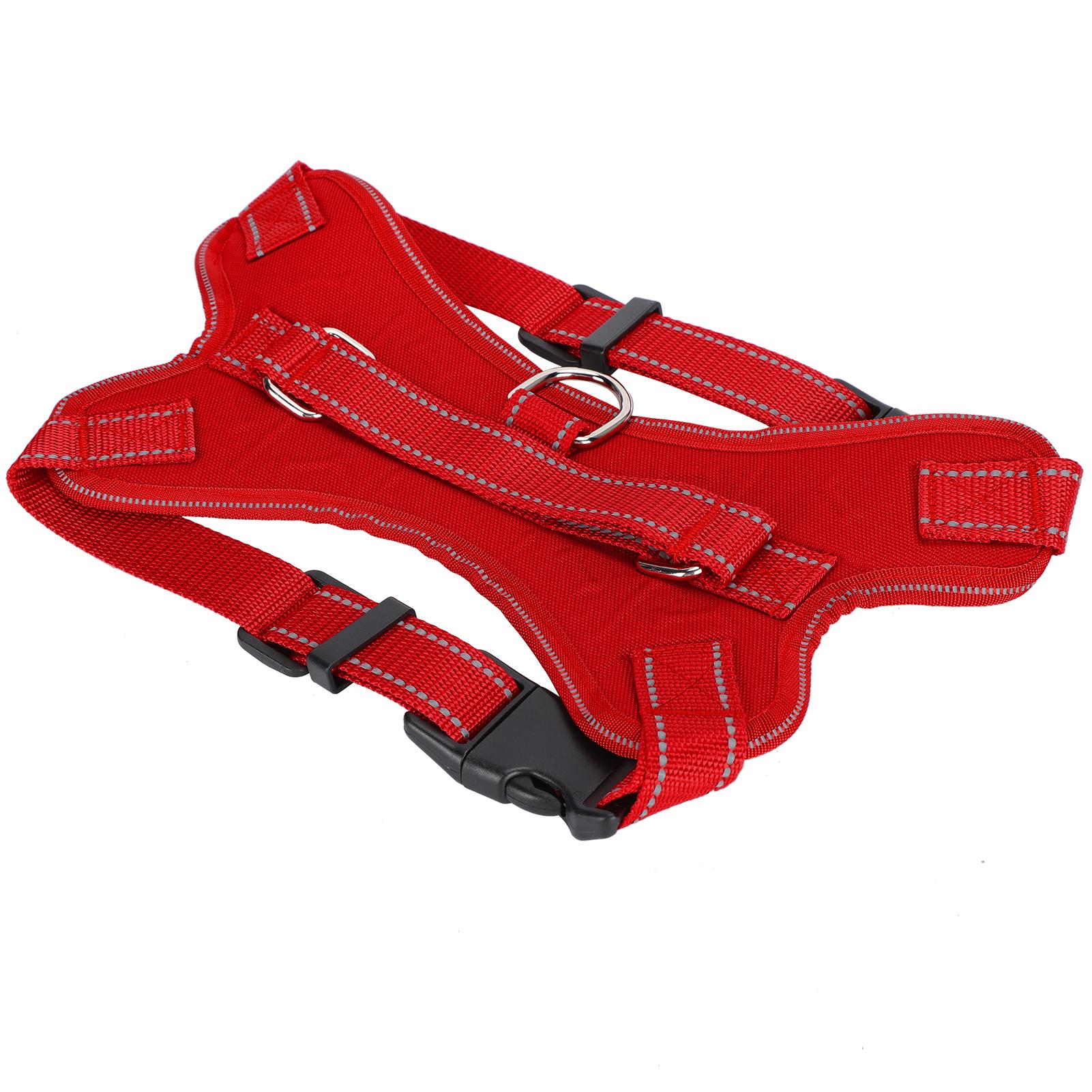 

Светоотражающая регулируемая шлейка для собаки из ткани Оксфорд, нагрудный ремень, жилет, массажная, дышащая, красная, M красный