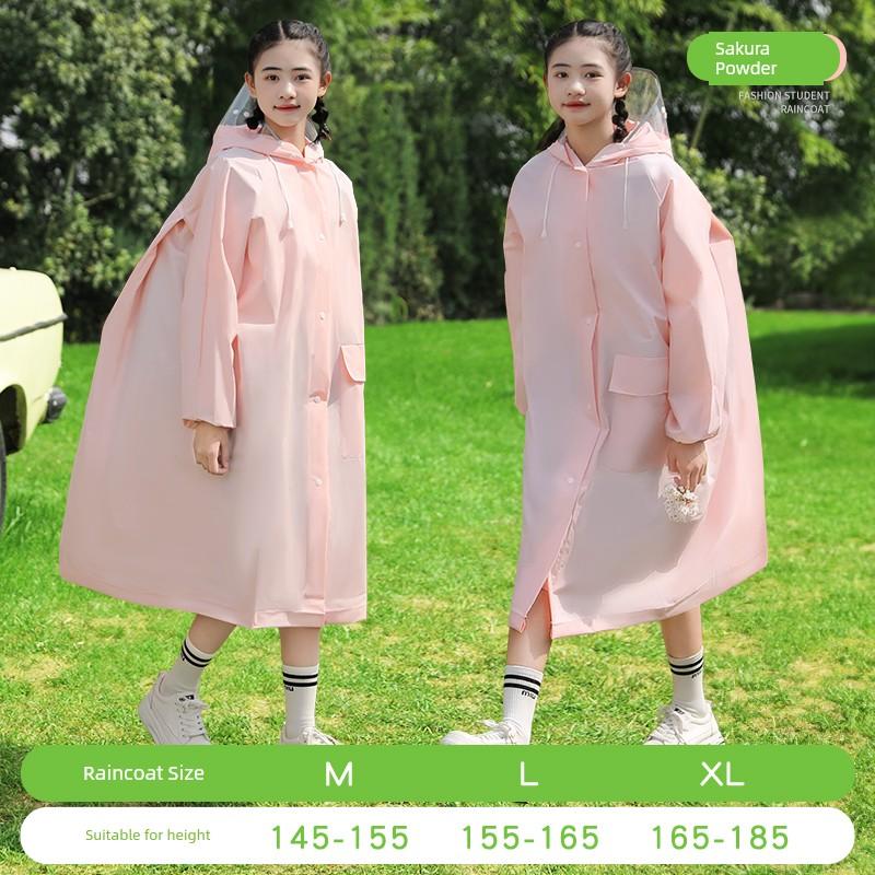 Long Junior High School Student Bicycle Kids Single Raincoat