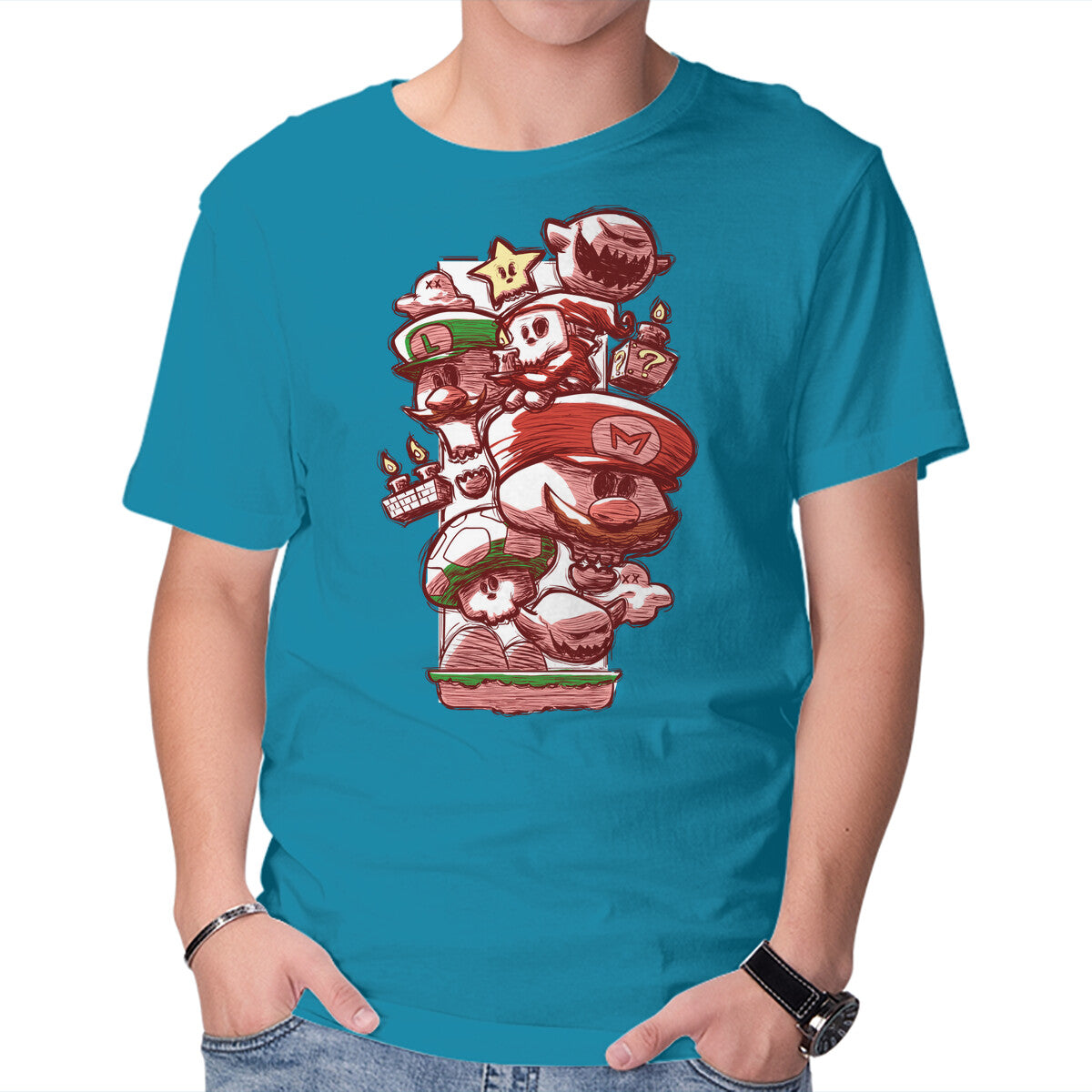 Unisex Crew Neck T-Shirt Skull Bros Graphic Short Sleeve Casual Tee XXL