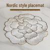 Nordic Style Peony Placemat: Heat-Resistant, Oil-Proof PVC Table Mat and Coaster