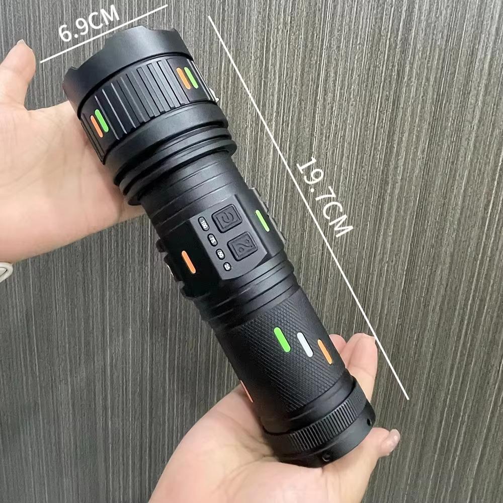 High Power LED Flashlight Zoomable Type-C Rechargeable Torch Lamp Long Range Ultra Powerful Flashlight Camping Lantern