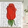 1 Pak Mooie Rozenpatroon Polyester Douchegordijn Kunst Minimalistische Stijl Bloemen Badgordijn Decoratief Badkamergordijn