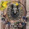 1pc Vintage German Shepherd Metal Wall Art Round Aluminum Sign for Home Decor