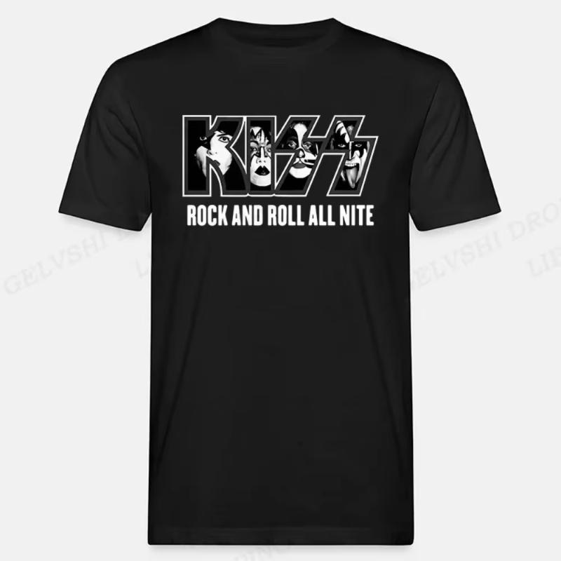 2025 Camiseta de la Banda Kiss para Hombre Mujer Moda Camiseta Algodón Camiseta Niño Tops Hip Hop Camisetas Unisex Camisetas Hombre Tops Banda de Rock