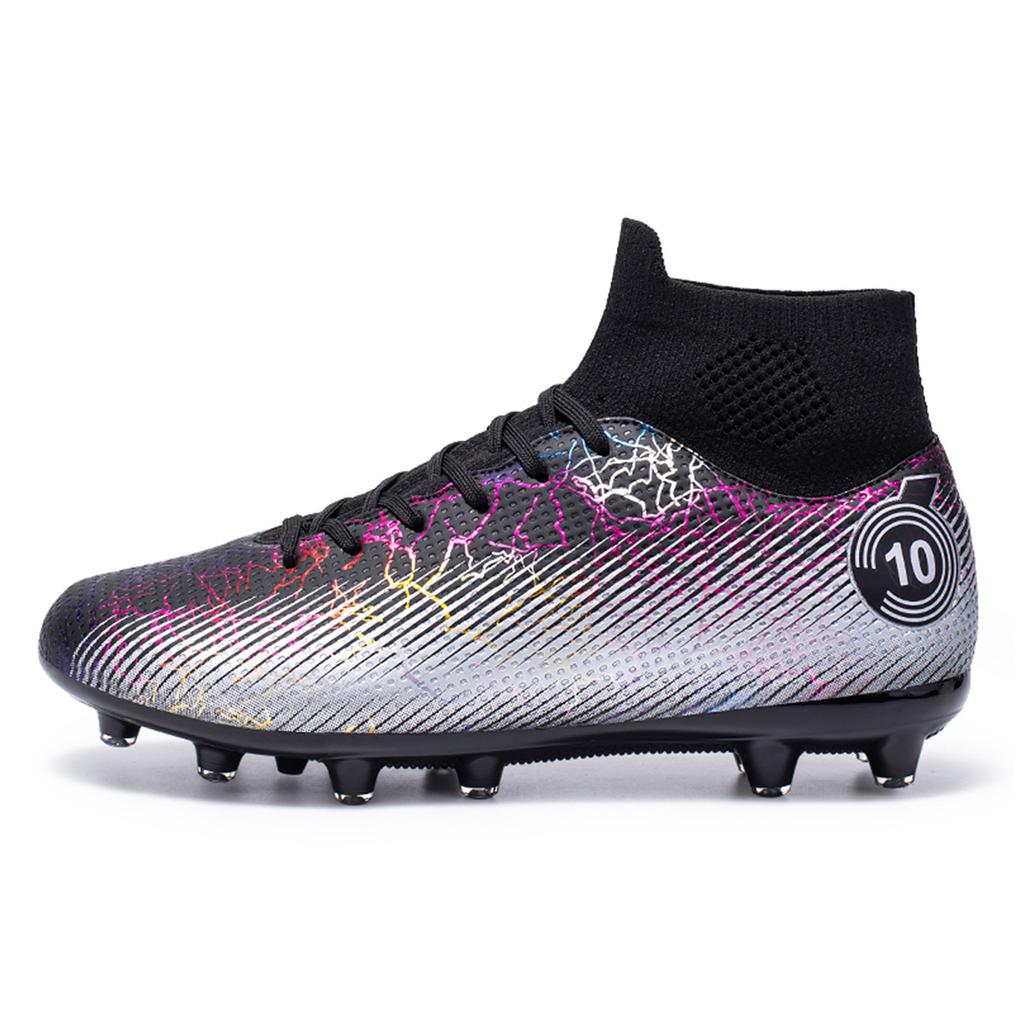 Football Shoes High Top Spikes Children Adult Grass Competition Training Sports Running Shoes Large Size