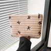 Bow Print Makeup Bag for Women Portable Large Capacity Handheld Cosmetic Bag Cute Fashion Handbag Toiletries Storage Bag