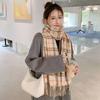Woolen Scarf Women Chic  Autumn Winter Colorful Plaid Tassel Warm Muffler Female Thermal Shawl Lady