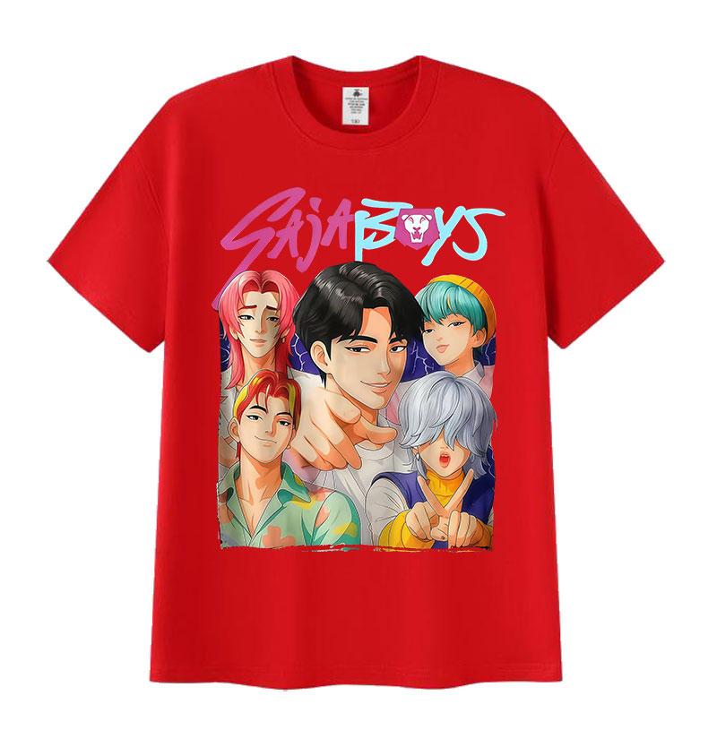 

K-pop Saja Boys Demon Hunters Movies 2025 Graphic T Shirts Men Women Retro Harajuku O-Neck Oversized Cotton T-shirt Summer Tops S