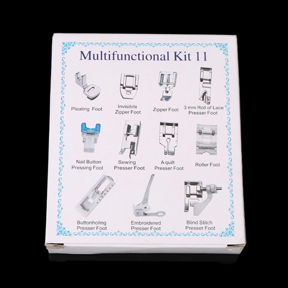 11pcs Sewing Machine Presser Feet Set Universal Low Shank Snap On Accessories Kit for Home Use