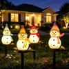 Solar Powered Snowman Stake Lights Warm LED Light Cute Design for Christmas Garden Path Porch Holiday Party Decoration