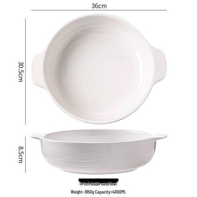 ZISIZ Ceramic Double-Handle Bowl