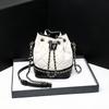 New Spring and Summer Tweed Bucket Bag for Women Korean Style Versatile Diamond Chain Bag One Shoulder Crossbody Bag