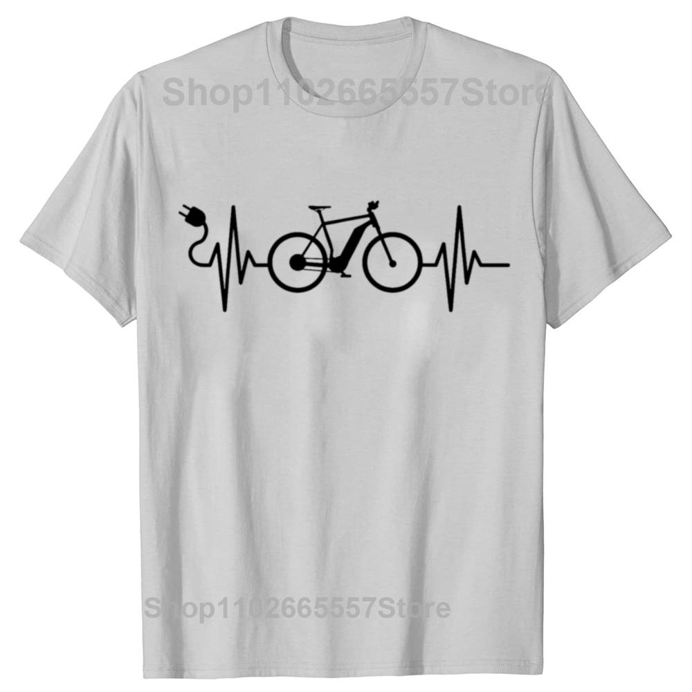 Funny Cycling Electric Bicycle Cyclist EBike Graphic Tshirts Men Womens Fashion Casual 100 Cotton Loose Oversized T Shirt
